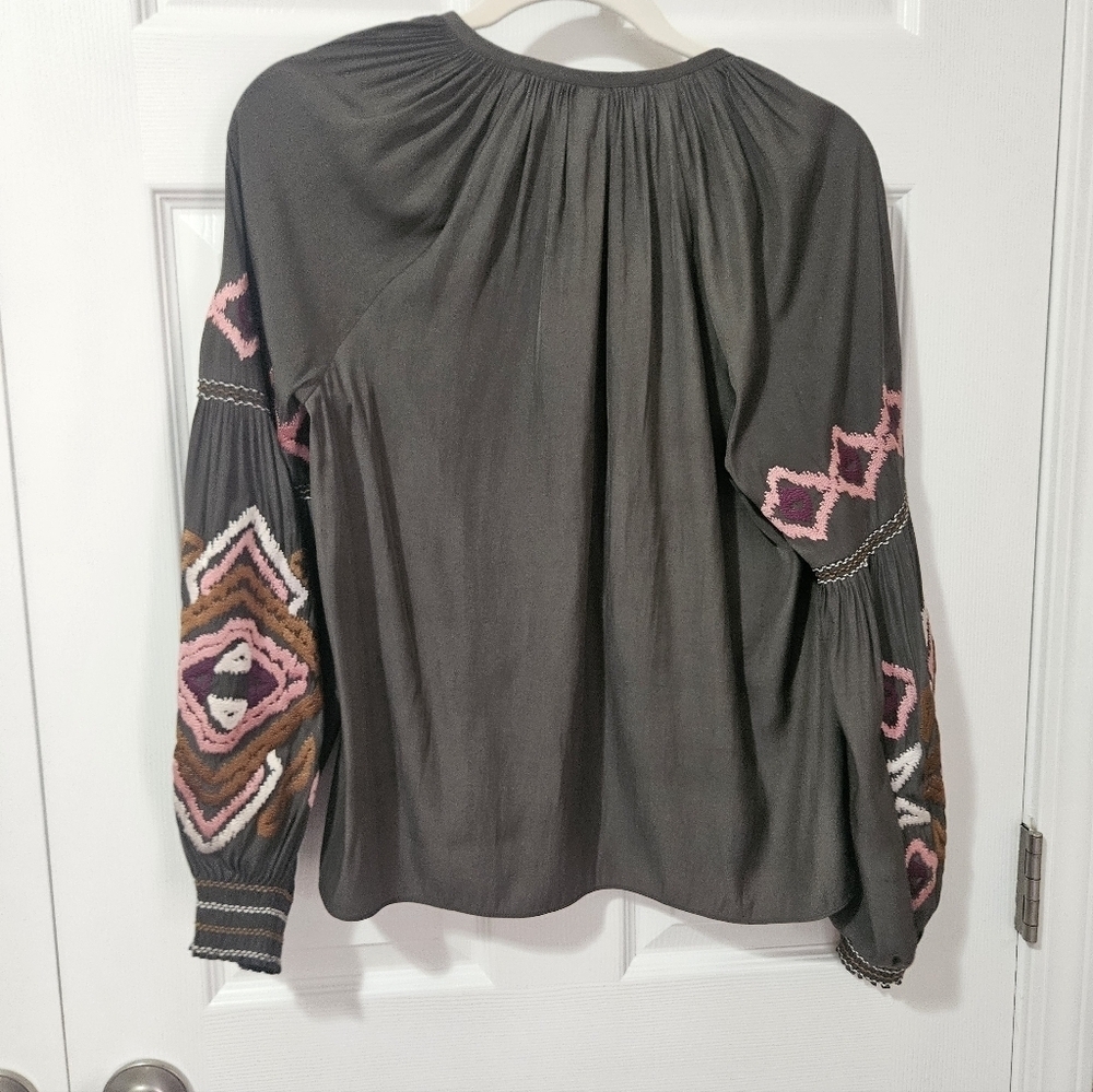 Marie Oliver Blouse Embroidered Sleeves Size S - Picture 7 of 7